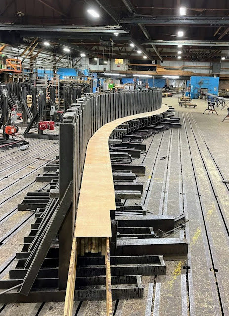 curved curbs on their forms in the glue room