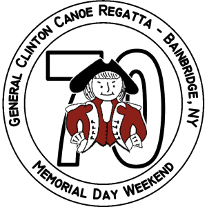 Logo for the 70th General Clinton Canoe Regatta in Bainbridge, NY.