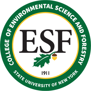 Logo of the College of Environmental Science and Forestry, ESF.