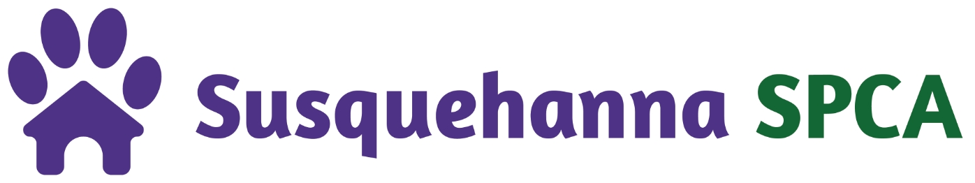 Logo of Susquehanna SPCA with a paw print and house icon.