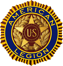 Logo of the American Legion featuring a star and wreath design.